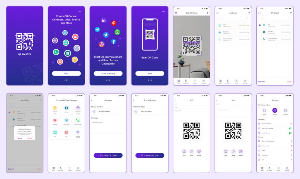 QR Master App UI-UX - ChicMic Studios