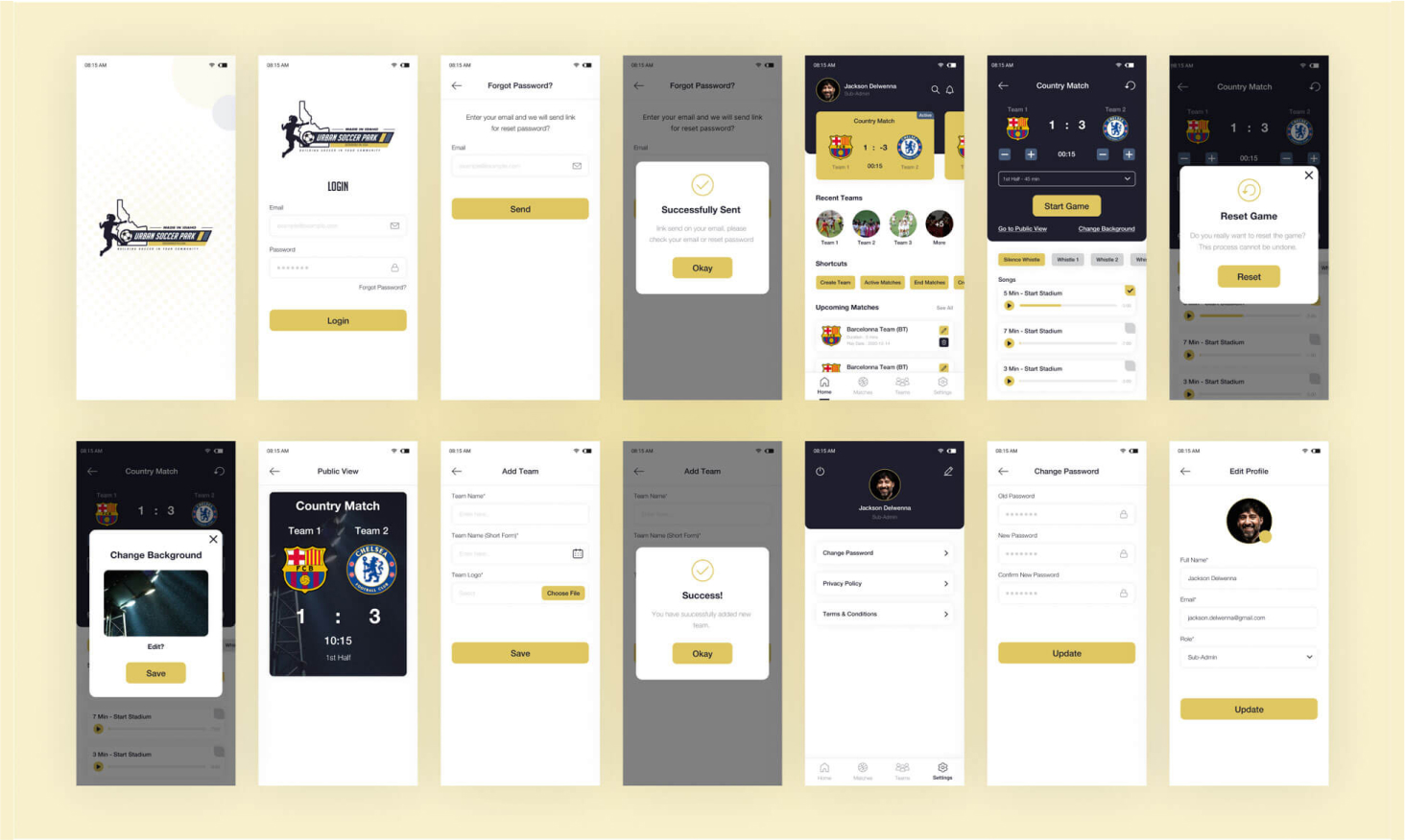 Urban Soccer App UI-UX